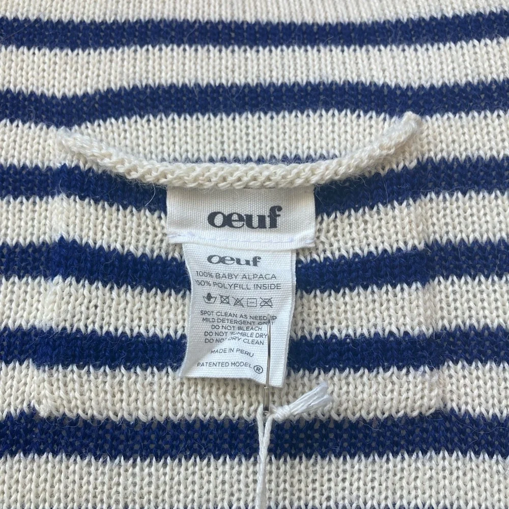 OEUF NYC Breton Striped Baby Alpaca Decorative Apple Pillow NWT